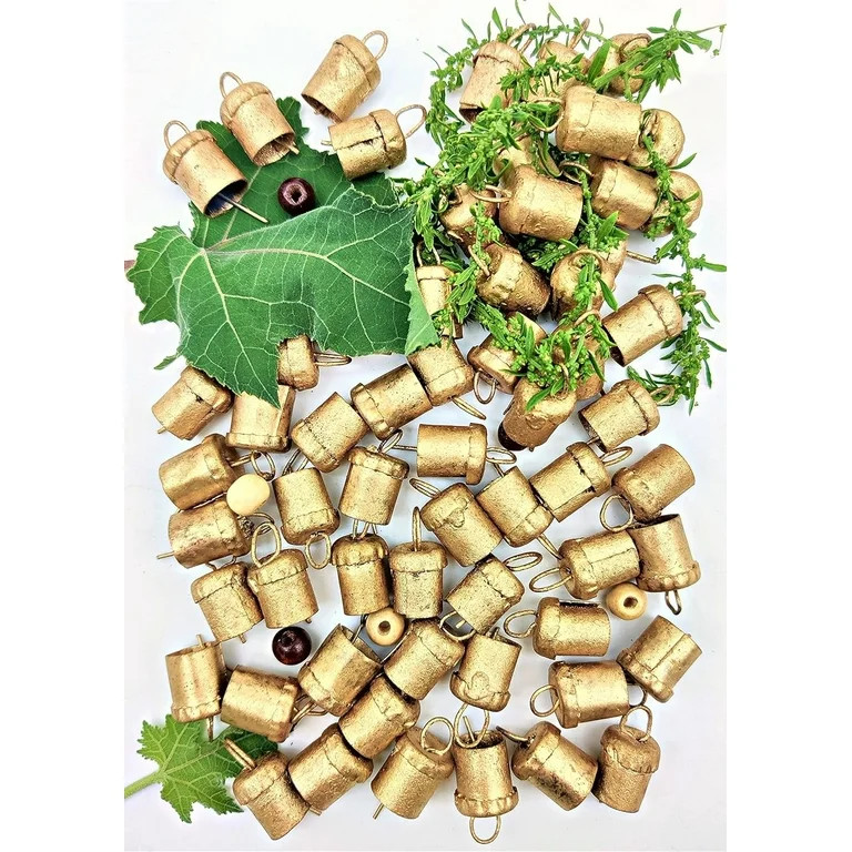 HIGHBIX Tiny Harmony Cow Bells 50 Pieces Vintage Handmade Rustic Lucky Christmas Hanging Mini Bel... | Walmart (US)