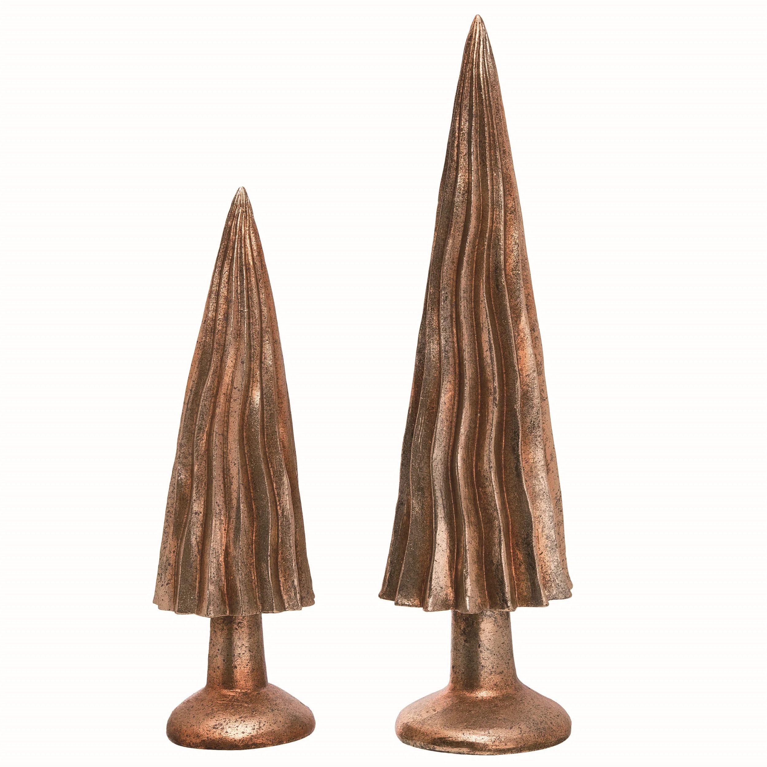 The Holiday Aisle®  Resin 16.5 in. Bronze Christmas Elegant Copper Trees Set of 2 | Wayfair | Wayfair North America