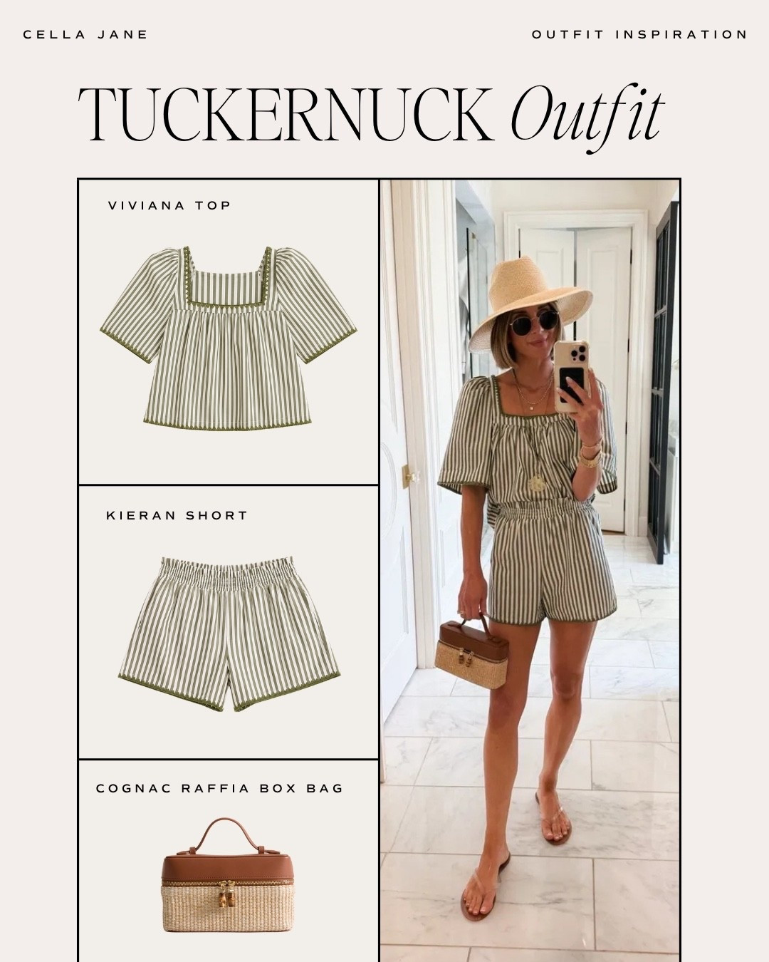 This matching @Tuckernuck set is perfect for a vacation. So chic and looks great with the raffia box bag! #tuckernuckpartner