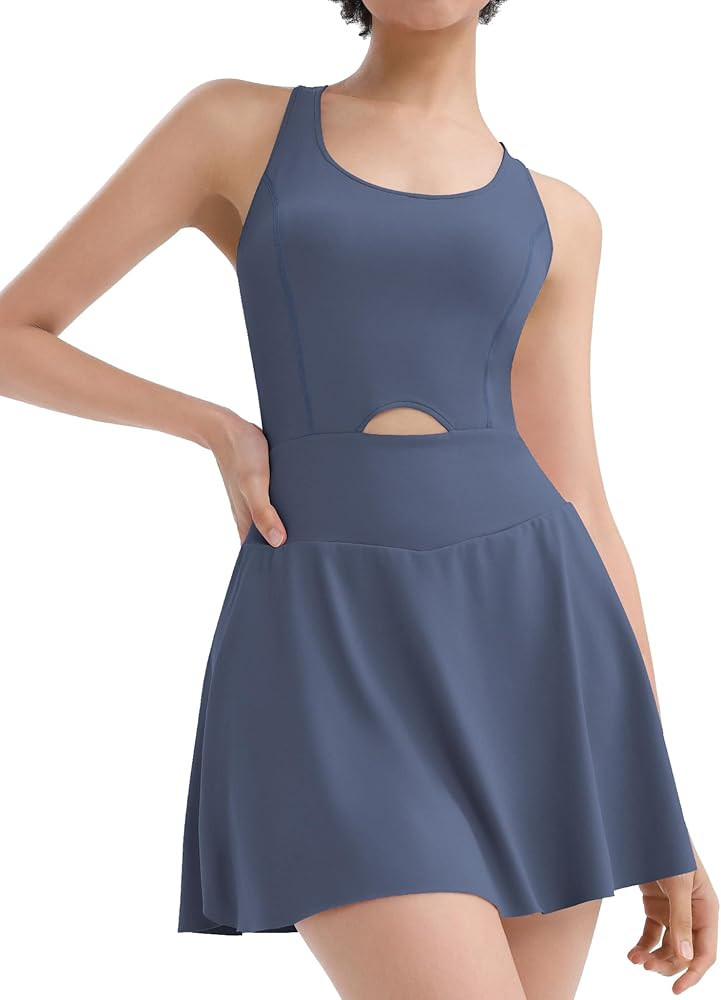 Micoson Tennis Dress Athletic Dress for Women Workout Dress with Built in Shorts and Bra Cutout G... | Amazon (US)