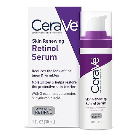 CeraVe Anti Aging Retinol Serum | Cream Serum for Smoothing Fine Lines and Skin Brightening | Wit... | Amazon (US)