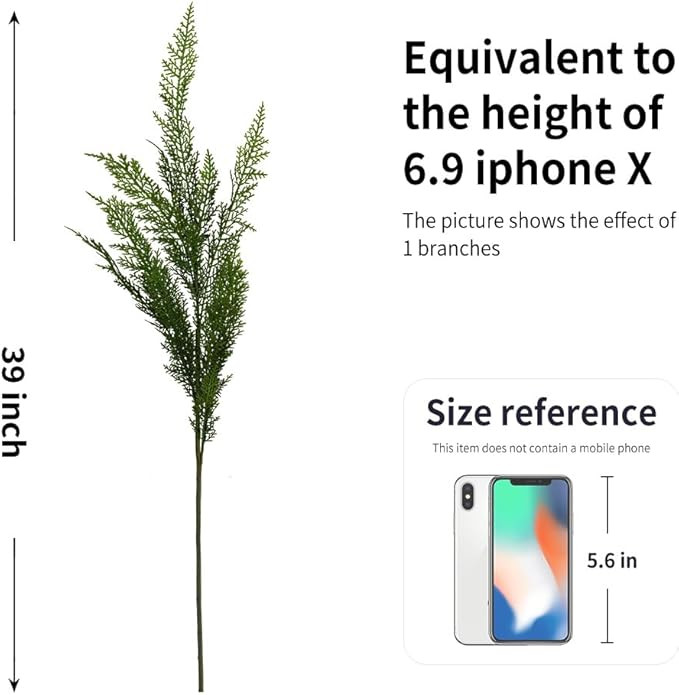 Melorca&Guilla Norfolk Pine Stems,4Pcs 39inch Artificial Pine Branches for Vase,Real Touch Christ... | Amazon (US)