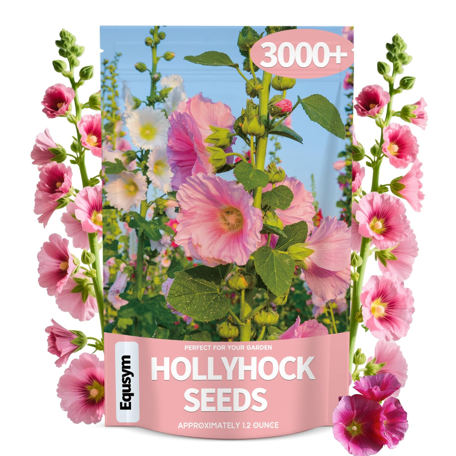 Hollyhock Seeds 3000+ Bulk Pack - Mixed-Color Perennial Blooms, Attracts Pollinators, Easy to Gro... | Amazon (US)