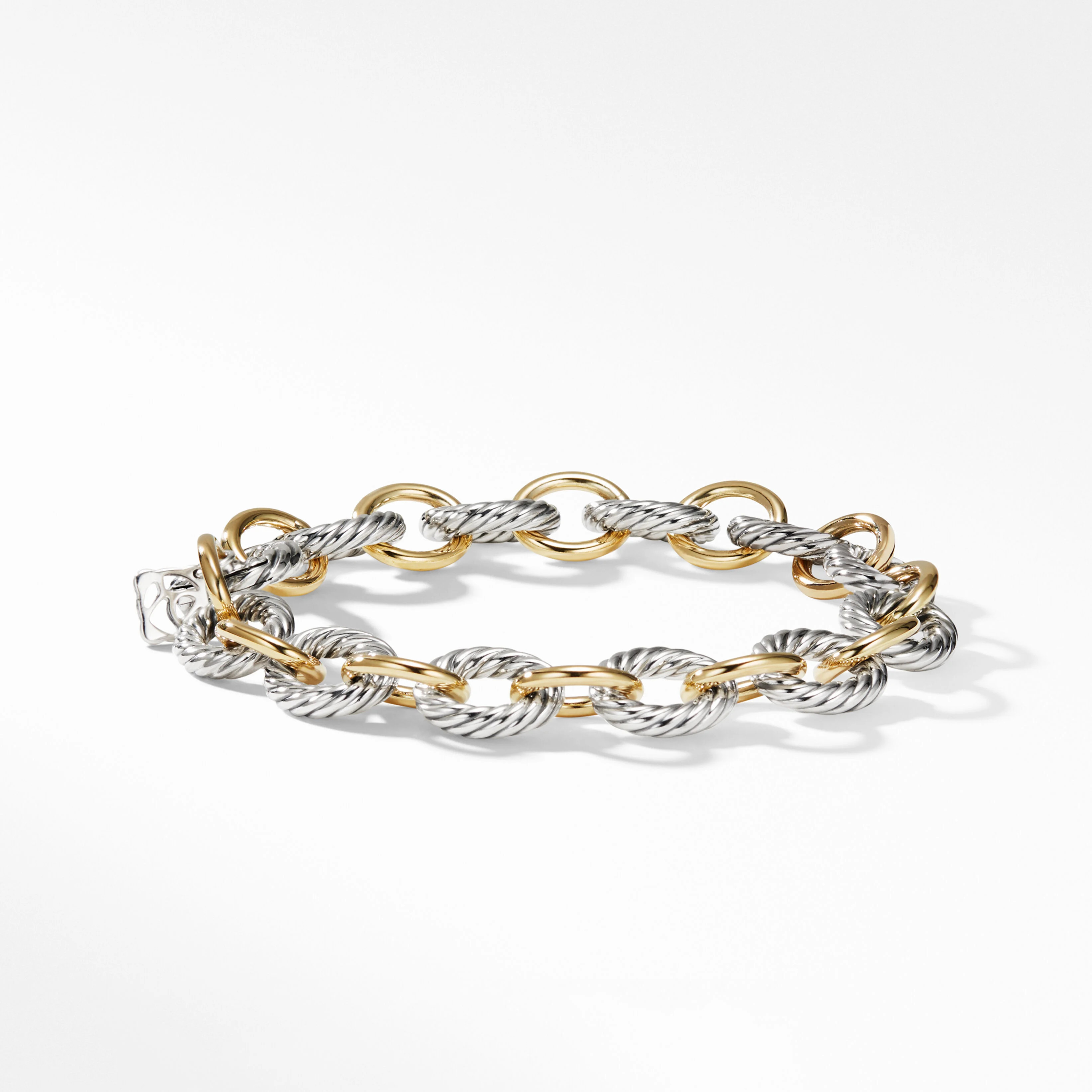 Oval Link Chain Bracelet in Sterling Silver with 18K Yellow Gold | David Yurman