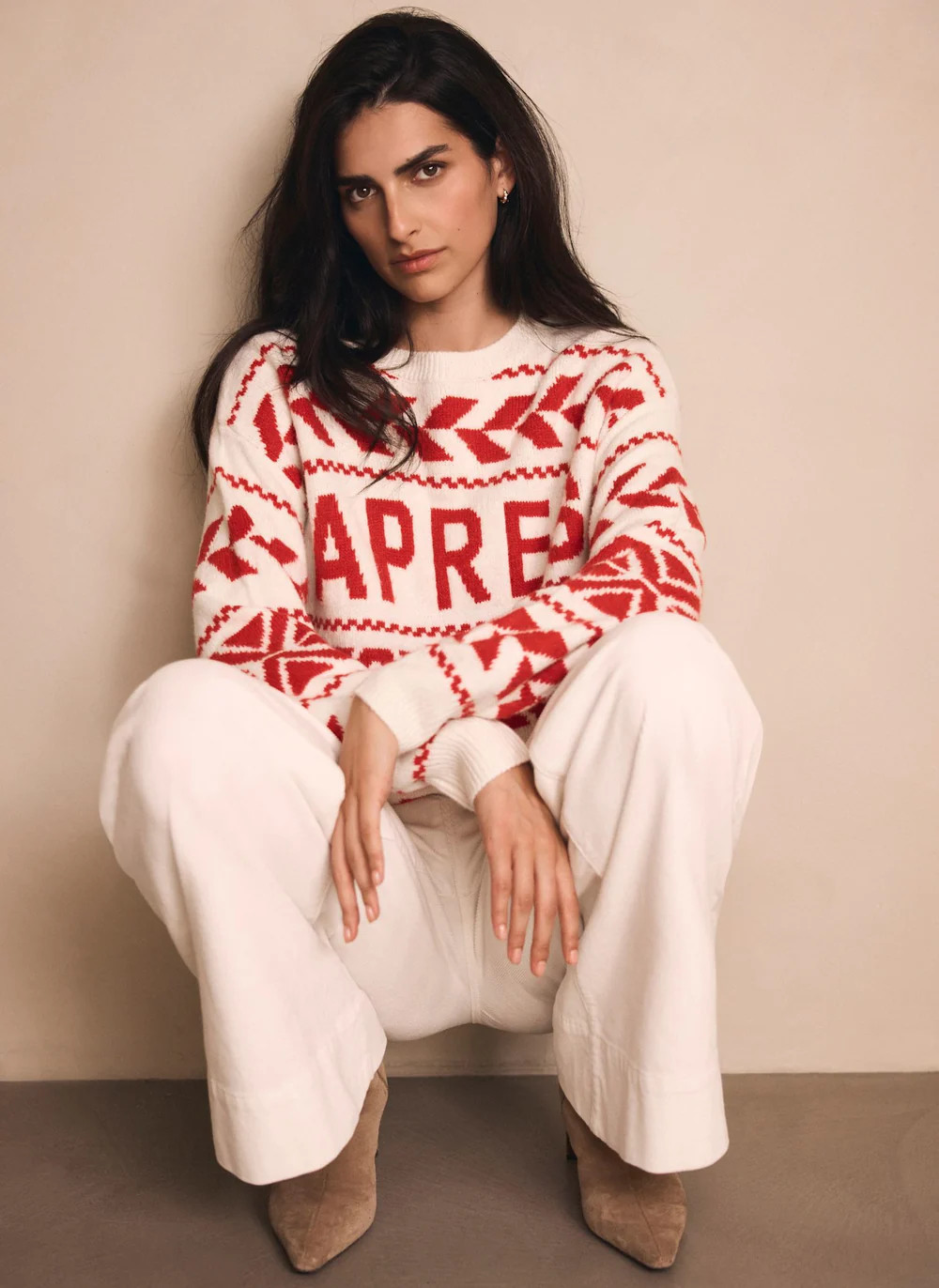 Red Graphic Apres Fair Isle Jumper | Mint Velvet