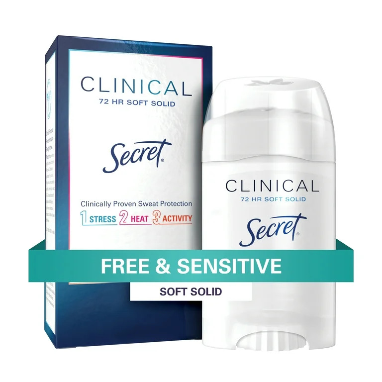 Secret Clinical Strength Soft Solid Antiperspirant and Deodorant, Free & Sensitive, 1.6 oz - Walm... | Walmart (US)