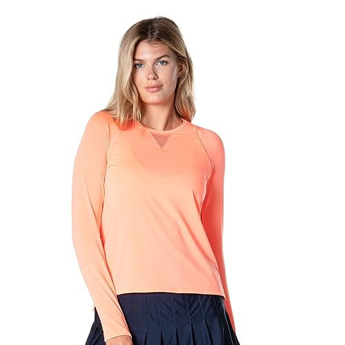 Lucky In Love Women's High Low Breezy Long Sleeve Shirt (Peach Glow, Small) | Amazon (US)