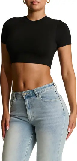 Naked Wardrobe Smooth Stretch Crop T-Shirt | Nordstrom | Nordstrom