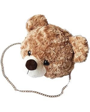Shoulder Bag Cartoon Faux Fur Teddy Bear Head Handbag for Women Cute Bag Lovely Crossbody Plush P... | Amazon (US)
