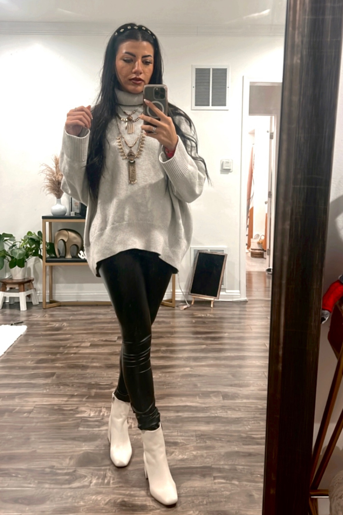 Went ice skating so just in case of any falls I wanted to make sure I was comfy with some leather leggings and a cozy turtleneck tunic! I accessorized with free people that has the best jewelery! Perfect for a holiday date night 🎄♥️

#LTKHoliday #LTKSeasonal #LTKunder50