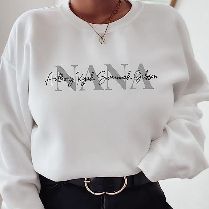 Nana Sweatshirt With Grandkids Names, Personalized Grandma With Grandkids Name Shirt, Mothers Day... | Amazon (US)