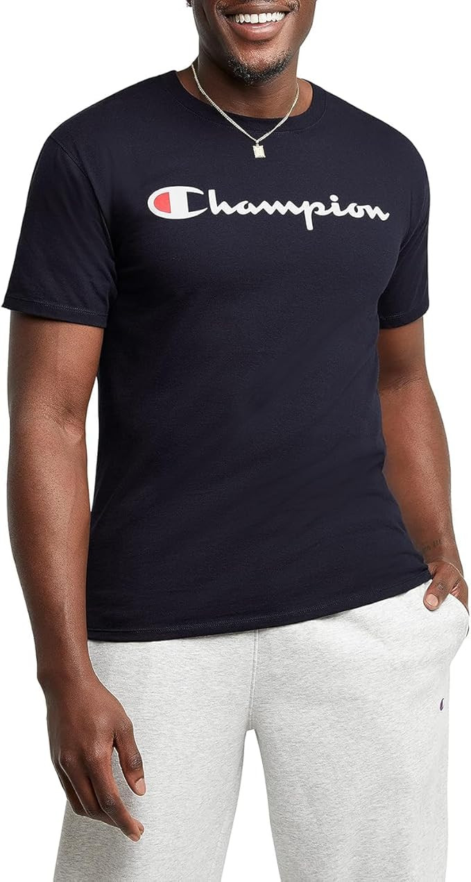 Champion Men's T-Shirt, Classic Graphic T-Shirt, Soft and Comfortable T-Shirts for Men, Script Lo... | Amazon (US)