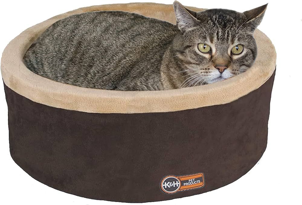 K&H Pet Products Heated Cat Bed Thermo-Kitty Bed, Heated Pet Bed for Indoor Cats and Small Dogs, ... | Amazon (US)