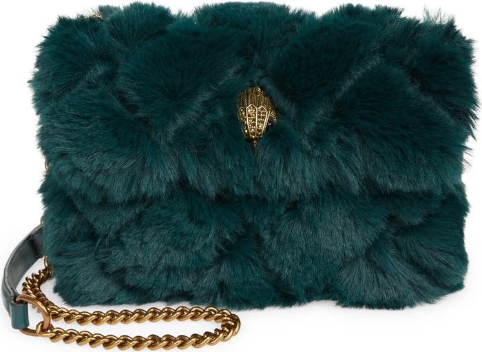 Kurt Geiger London Medium Kensington Faux Fur Crossbody Bag | Teal Bag | Fall Bag | Fall Bags 2022 | Nordstrom