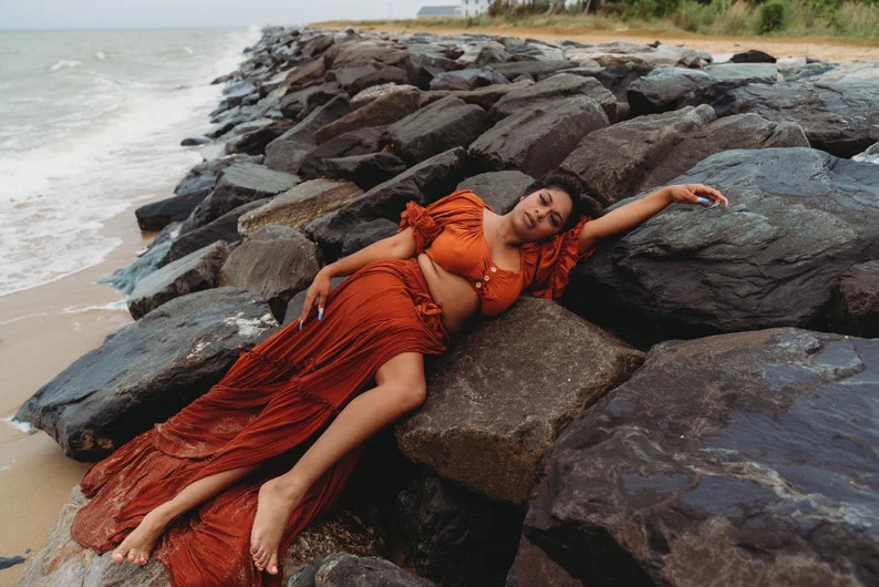 SAKIRA Two piece Maternity dress for photoshoot, Boho Maternity gown baby shower, Pregnancy Photo... | Etsy (US)