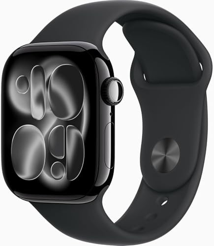 Apple Watch Series 11 [GPS + Cellular, 42mm] Jet Black Aluminum Case with Black Sport Band, S/M (Renewed Premium) | Amazon (US)