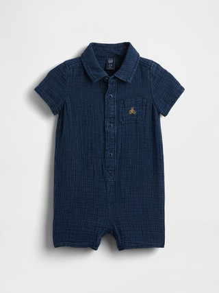 Baby Crinkle Gauze Pocket Shorty One-Piece | Gap (US)