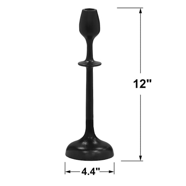 Black Metal Candleholder, 12" | At Home