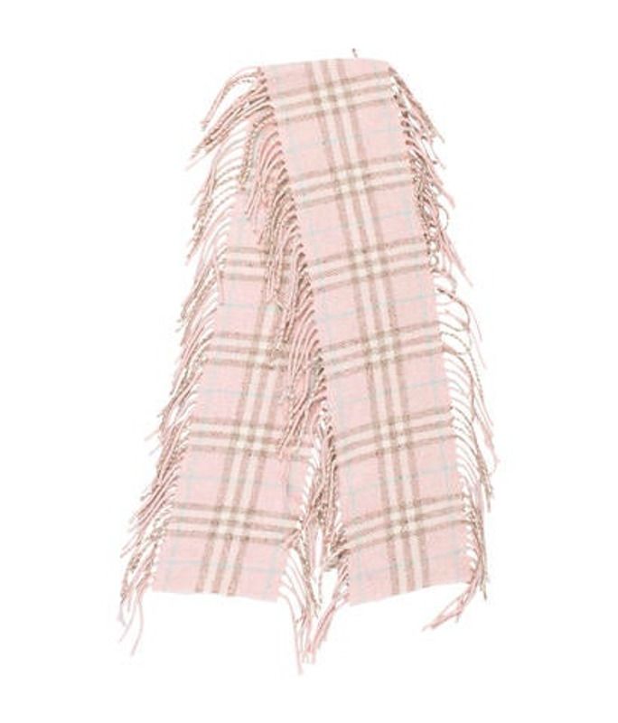 Burberry Check Fringe Scarf pink Burberry Check Fringe Scarf | The RealReal