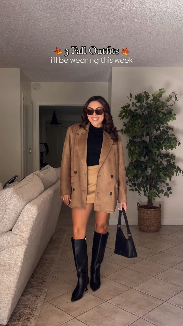 3 fall Abercrombie outfits 
—
suede jacket and suede skirt (SMALL)
teddy jacket (medium)
brown jeans (28r)
track pants and leather jacket (SMALL) 
—


#LTKStyleTip #LTKVideo