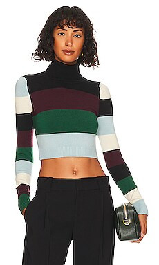 JoosTricot Long Sleeve Crop Turtleneck in Black Color Block from Revolve.com | Revolve Clothing (Global)