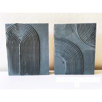 Roads Ahead - Modern Charcoal Textured Art Set | Etsy (US)