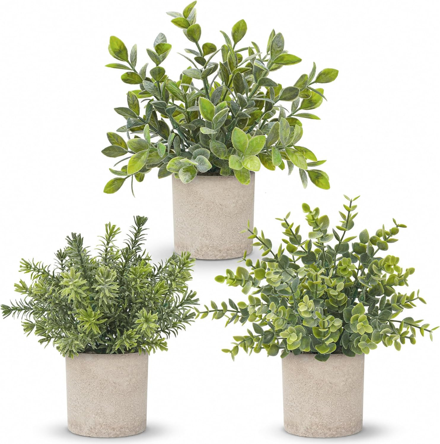Der Rose 3 Pack Fake Plants Artificial Plants for Office Bathroom Decor | Amazon (US)