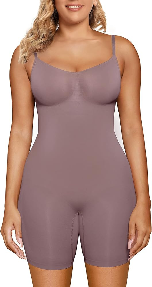 SHAPERX Shapewear for Women Tummy Control Bodysuit Mid Thigh Butt Lifter Body Shaper Shorts | Amazon (US)