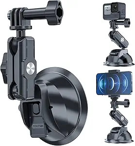 TELESIN Suction Cup Car Mount with Phone Holder, Windshield Window Dashboard Boats Vehicle Attach... | Amazon (US)