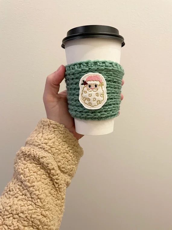 Santa Sage Green Coffee Sleeve  Made to Order  Christmas | Etsy | Etsy (US)