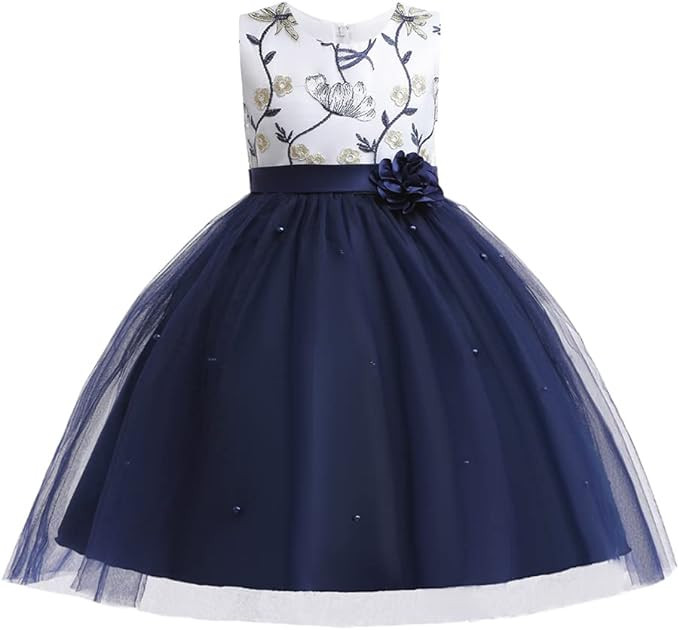 3M-9T Baby Girls Flower Dress Embroidery Paqeant Party Wedding Lace Dresses | Amazon (US)