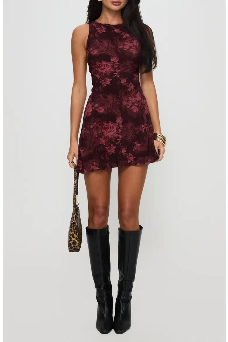 Princess Polly Vivre Sleeveless Minidress in Burgundy at Nordstrom, Size 0 | Nordstrom