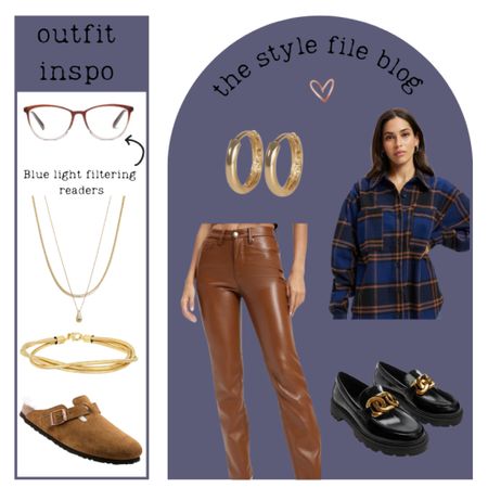 Flannel, faux leather and chunky loafers.

#LTKstyletip #LTKshoecrush