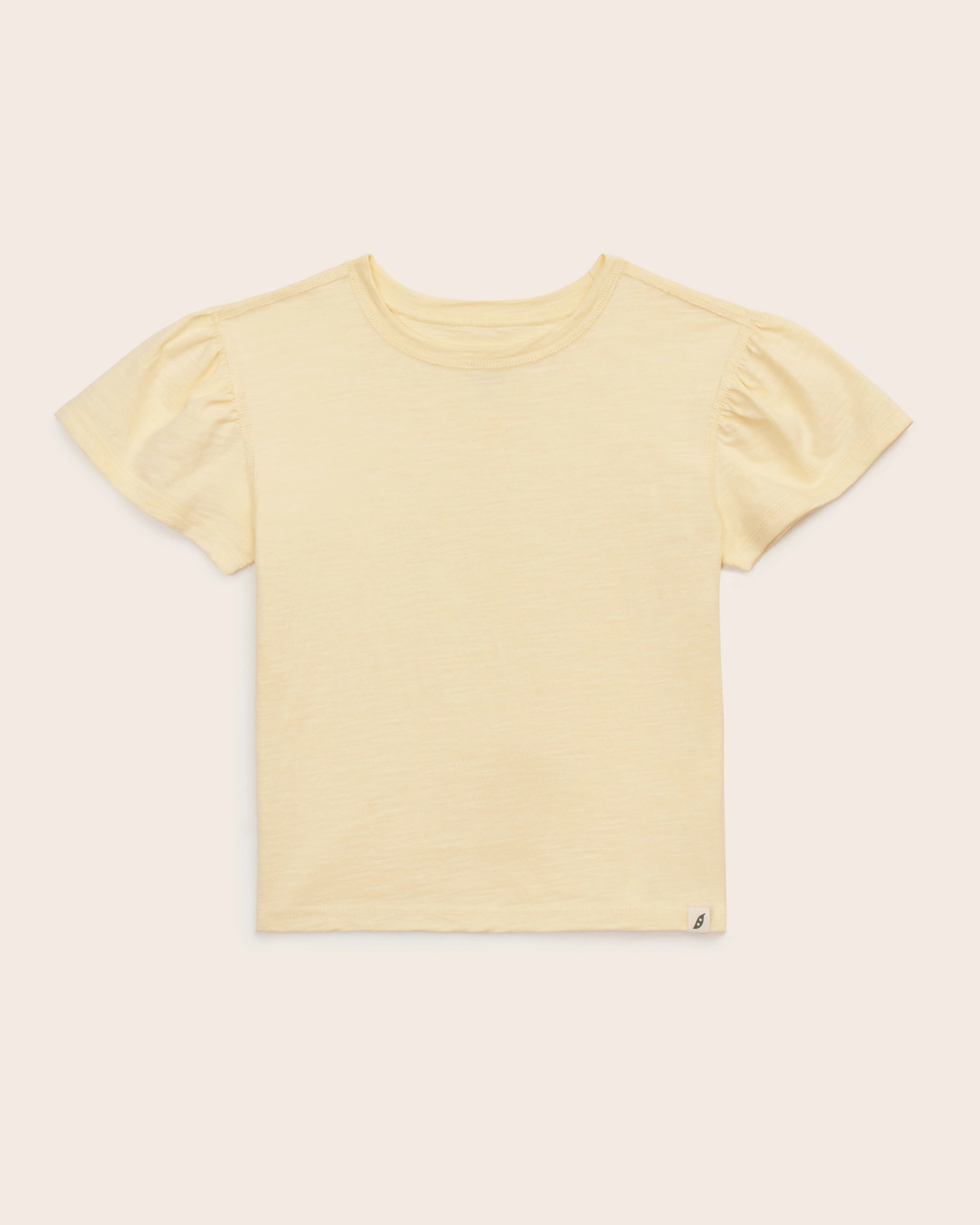 Organic Cotton Essential Toddler Girl Puff Sleeve Top | easy-peasy