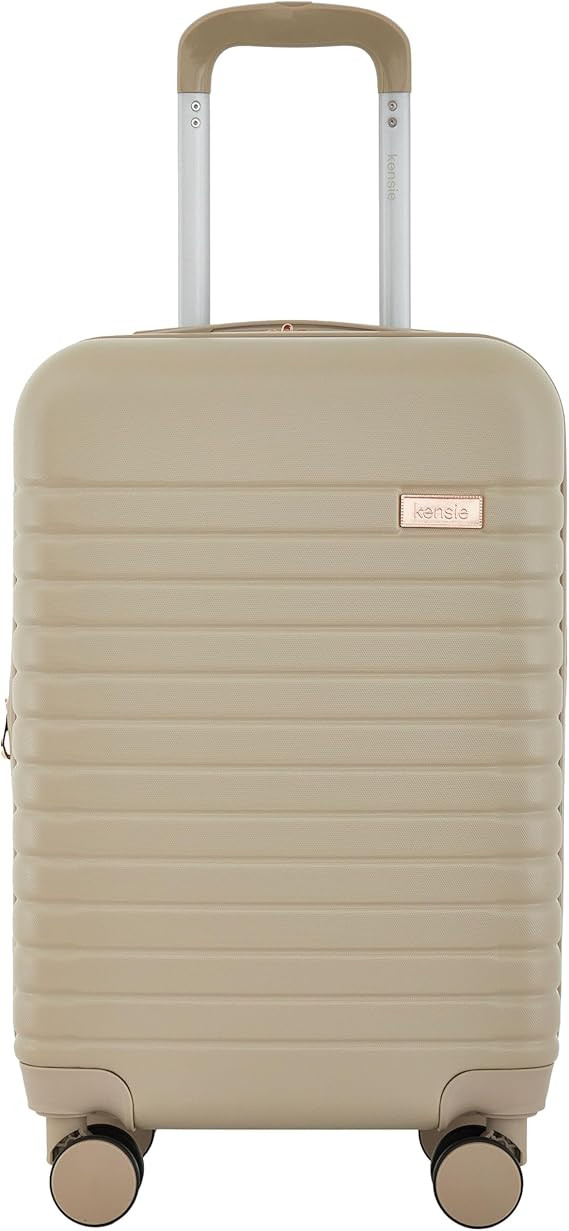 kensie Graceful Hardside Carry-On Luggage, Light Taupe, 22-Inch | Amazon (US)