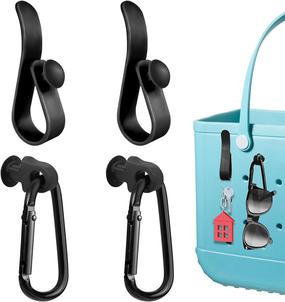4Pcs Hooks Set Accessories Compatible for Bogg Bag, Insert Carabiner Key Chain Holder Charms, Com... | Amazon (US)