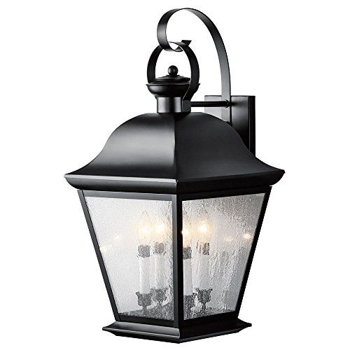 9704BK Mount Vernon 4-Light 28-Inch Outdoor Wall Lantern, Black Finish with Clear Seedy Glass | Amazon (US)