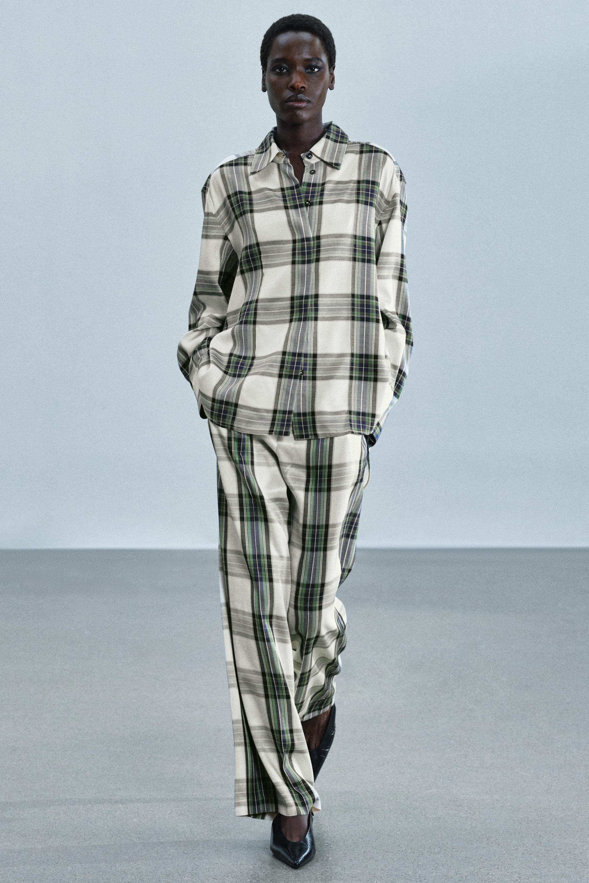 ZW COLLECTION OVERSIZED PLAID SHIRT | Zara US