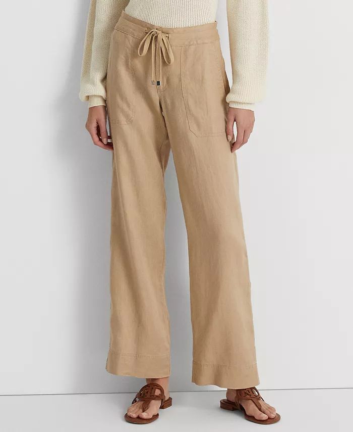 Lauren Ralph Lauren Wide-Leg Linen Pants, Regular & Petite - Macy's | Macy's