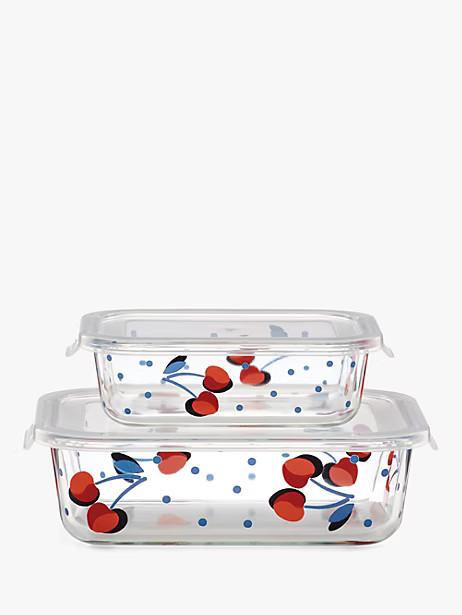 vintage cherry dot rectangular food storage set | Kate Spade (US)