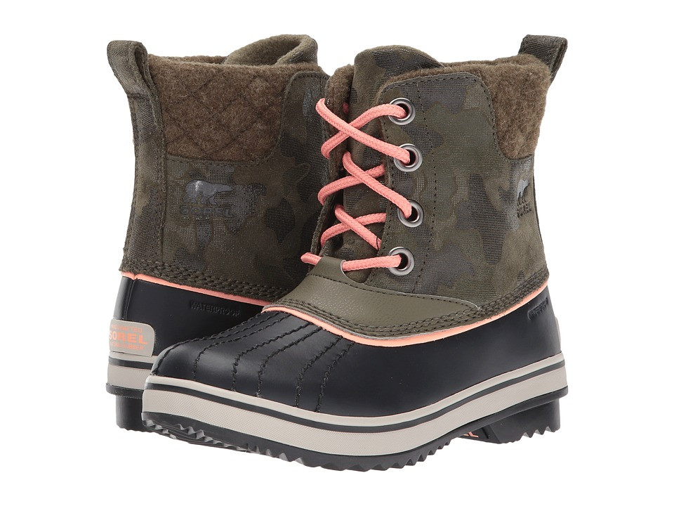 SOREL Kids Slimpack II Lace (Little Kid/Big Kid) (Nori/Summer Peach) Girls Shoes | 6pm