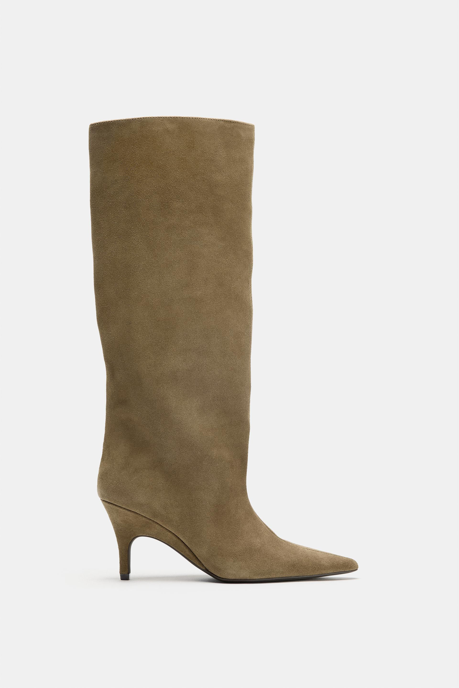 SUEDE HEELED BOOTS | Zara US