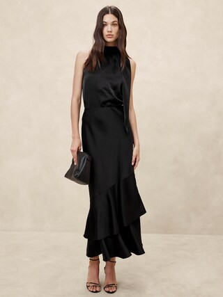Satin Tiered Maxi Skirt | Banana Republic Factory