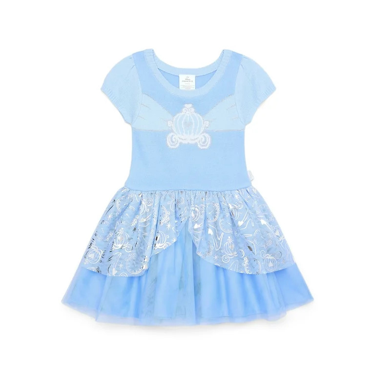 Disney Toddler Girl Cinderella Cosplay Sweater Dress, Sizes 12M-5T | Walmart (US)