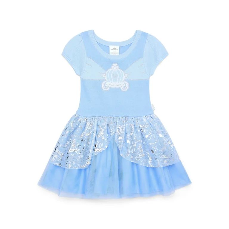 Disney Toddler Girl Cinderella Cosplay Sweater Dress, Sizes 12M-5T - Walmart.com | Walmart (US)