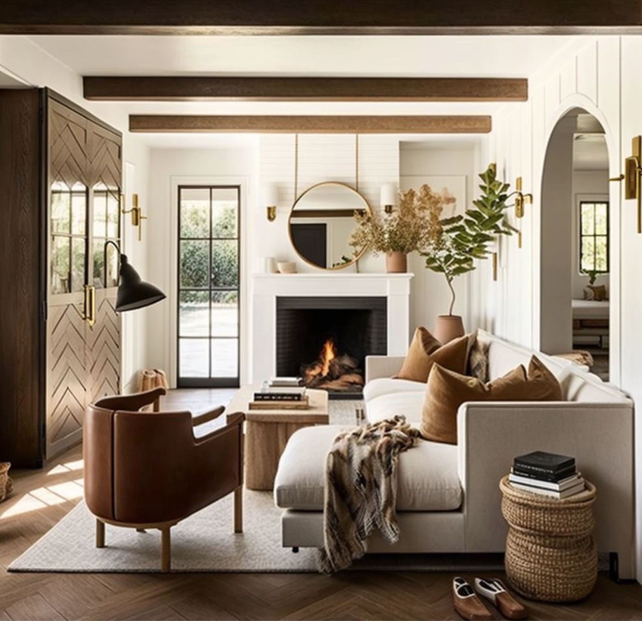 Step into this warm and inviting curated living room, where rustic charm meets modern sophistication 🏡✨ Fall in love with the timeless herringbone floors and cozy wooden beams overhead. Find your favorite pieces on to recreate this look! #CuratedLivingRoom #HerringboneFloors #WoodenBeams #InteriorDesign #AmazonFinds #HomeDecorGoals #CozyHomeVibes #ModernMeetsRustic #LivingRoomInspo #InstaHome 

#LTKFind #LTKhome