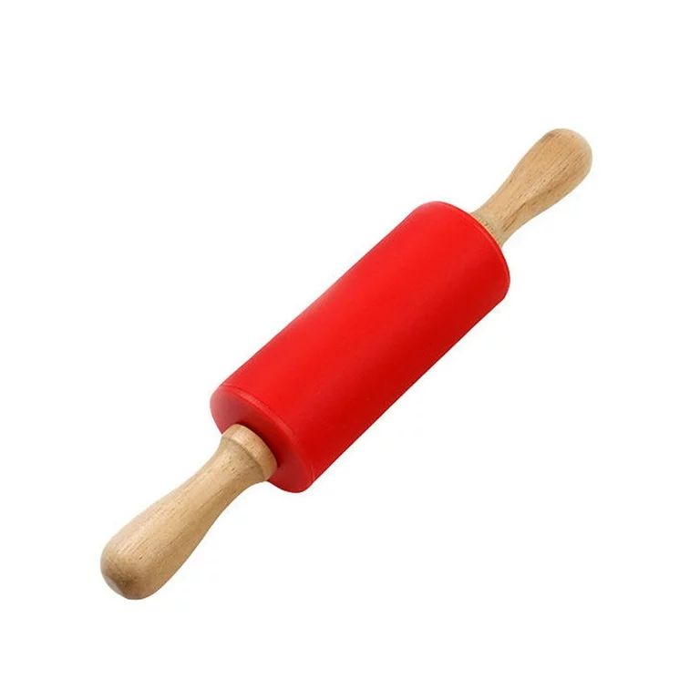 Gobestart Wooden Handle Silicone Rollers Rolling Pin Kid Kitchen Cooking Baking Tool | Walmart (US)