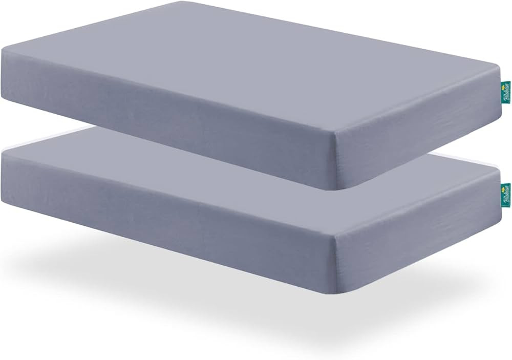 Biloban Mini Crib Sheets Fitted, 2 Pack Mini Crib Sheet Fits for Mini Crib Mattress, Neutral Mini... | Amazon (US)
