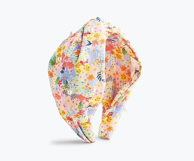 RIFLE PAPER CO. Pastel Margaux Headband - Knotted Fabric Headband with Margaux Pattern Wrapped Ov... | Amazon (US)