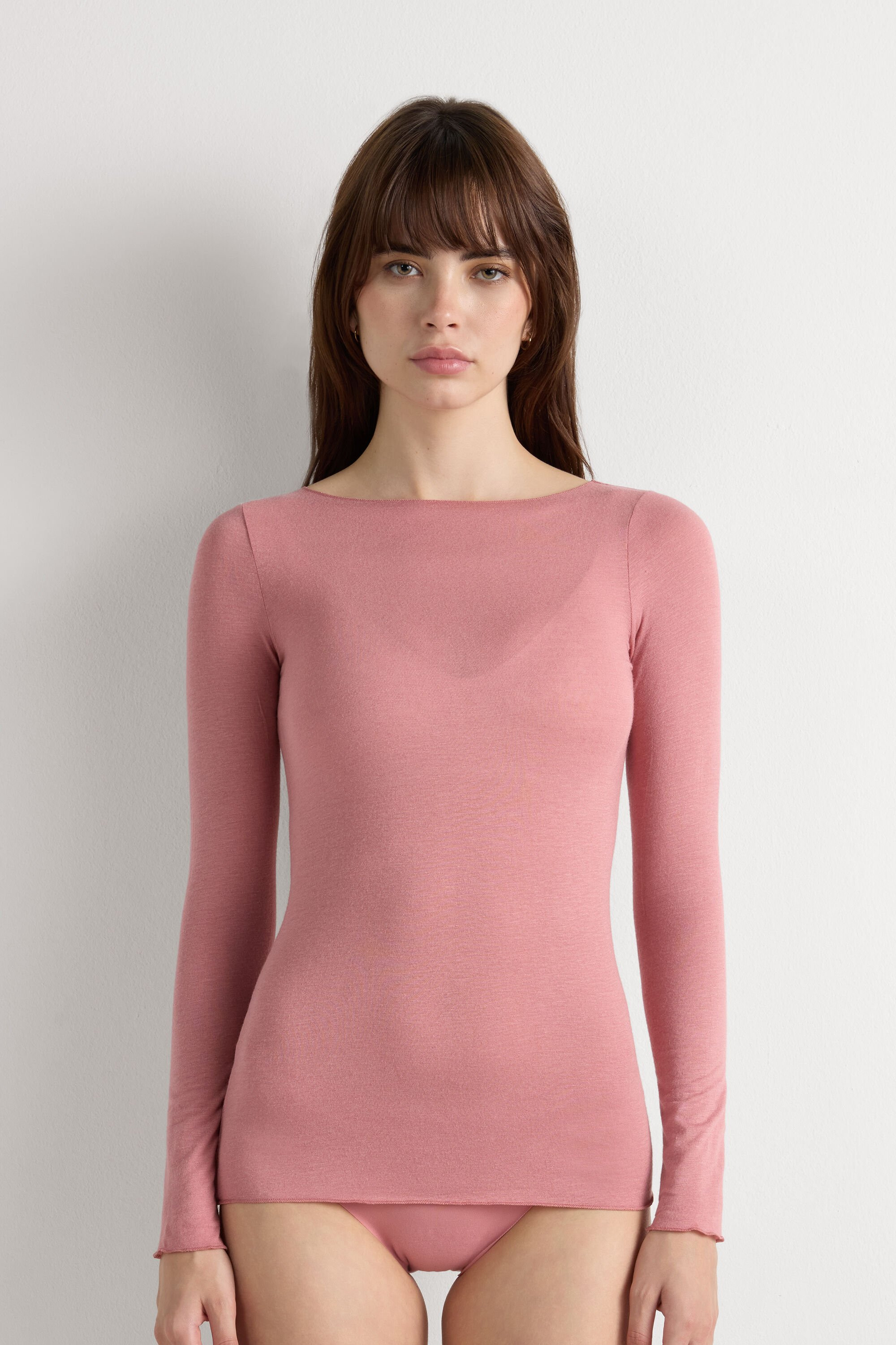 Sheer Cashmere Boat Neck Shirt | Intimissimi | Intimissimi (US)